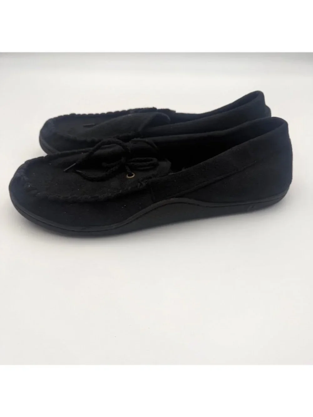 Foamtreads Women’s Black Moccasin House Slippers Size US 9.5-10.5 New